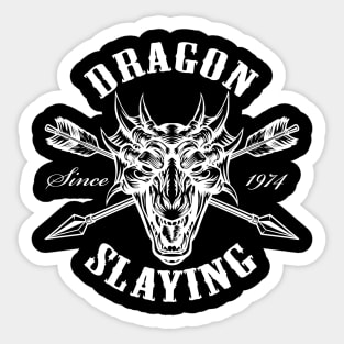 DnD Design Dragon Slaying Since 1974 Sticker